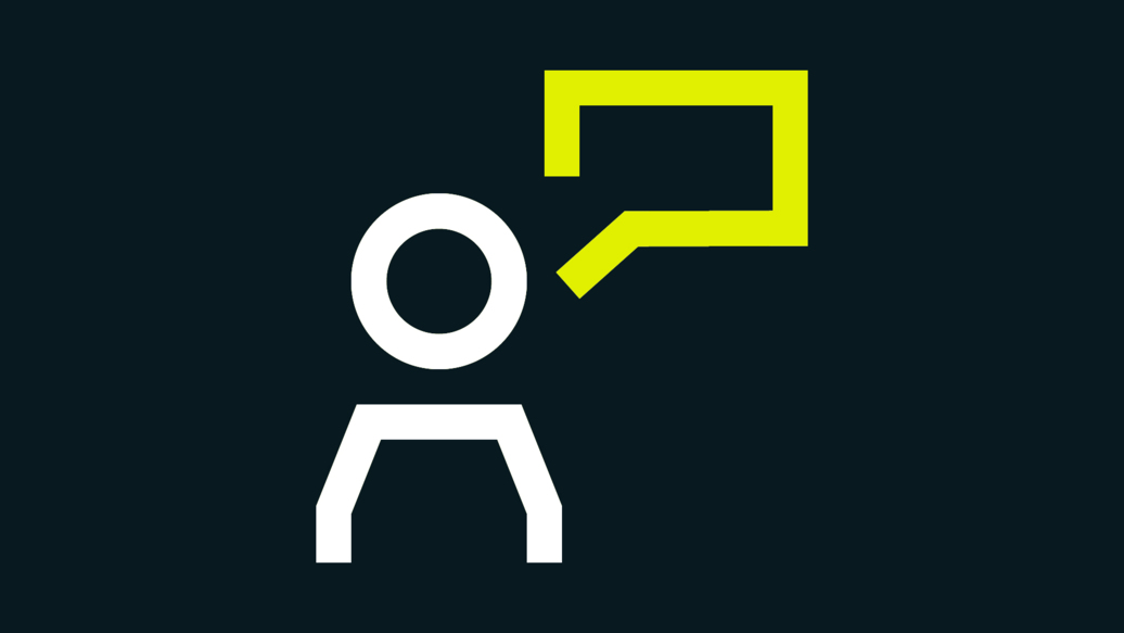 Person with speech bubble icon Person with speech bubble icon