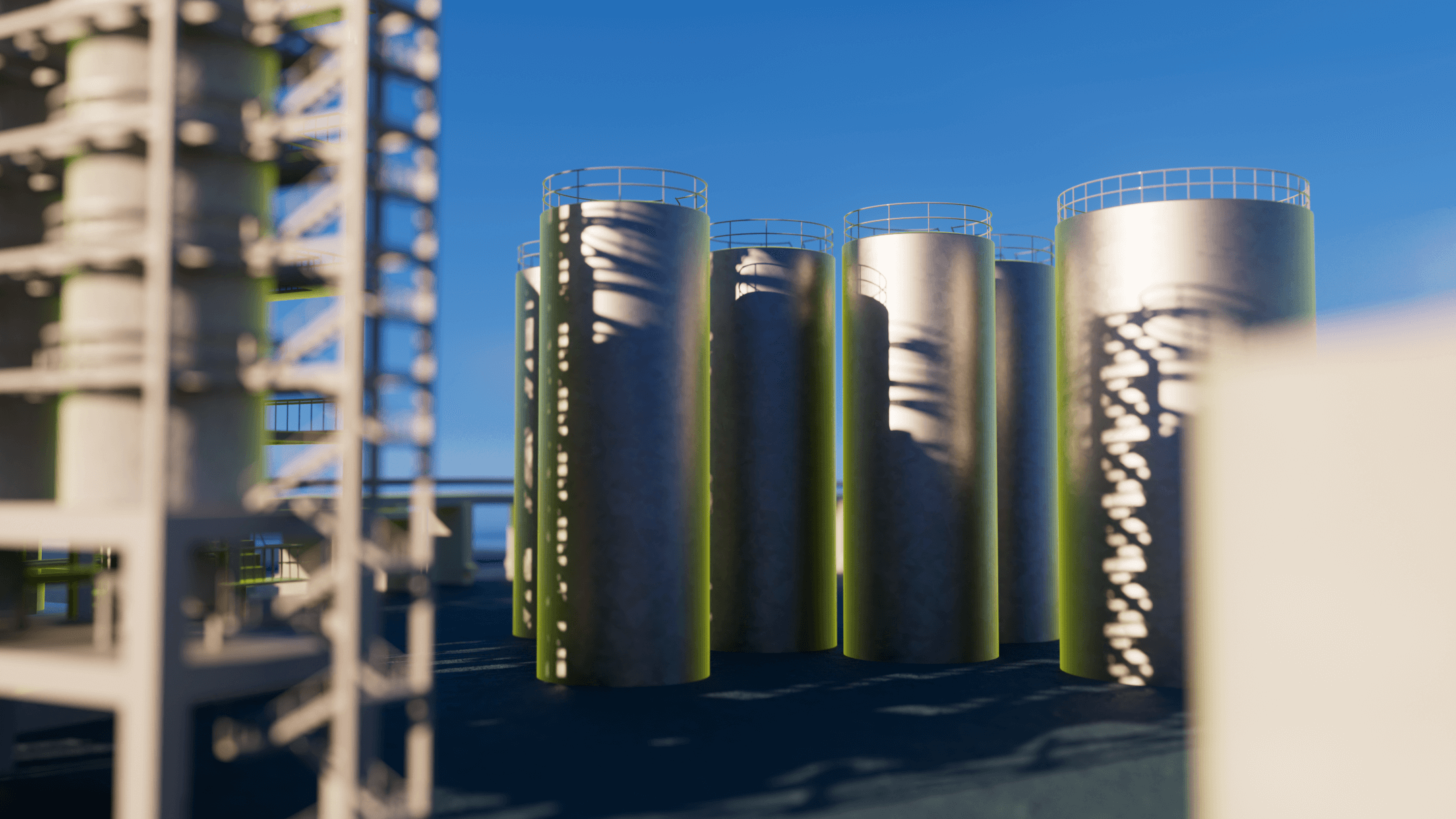A 3D environment symbolizing cement production.  A 3D environment symbolizing cement production.