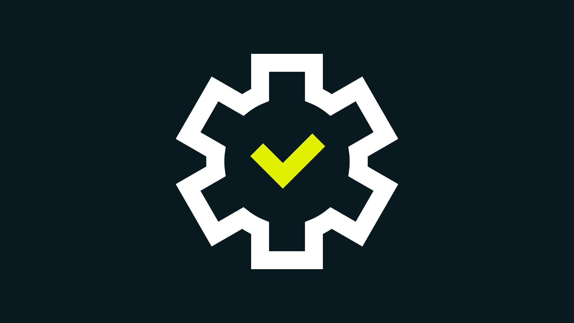 Cog wheel with check mark symbol Cog wheel with check mark symbol