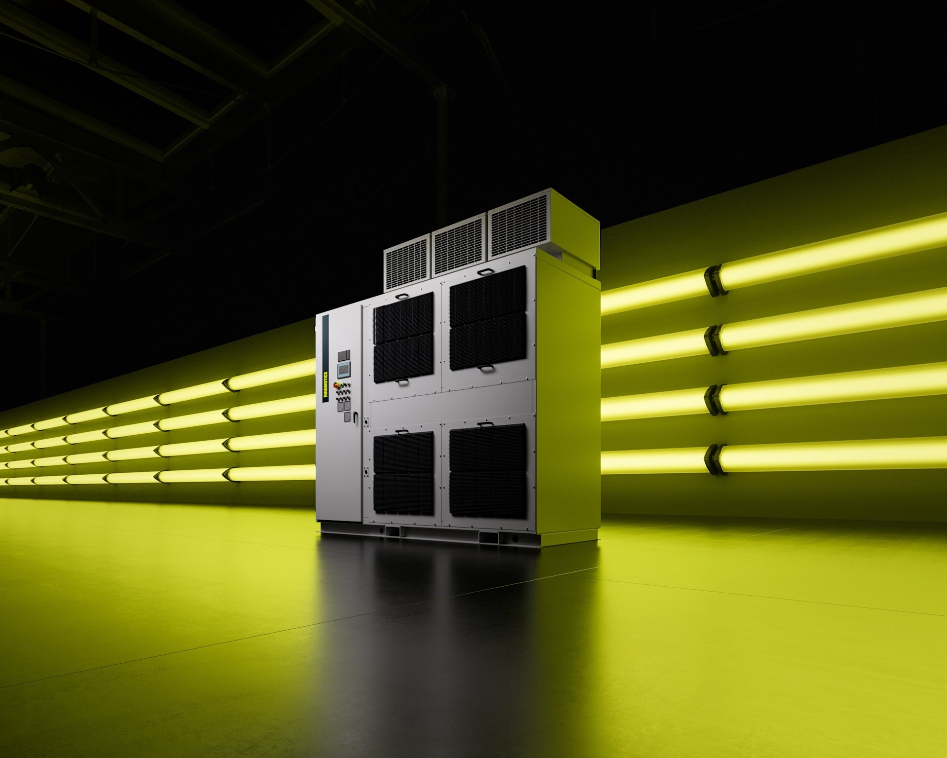 Innomotics Perfect Harmony GH180 in a dark room lit by lime neon lights Innomotics Perfect Harmony GH180 in a dark room lit by lime neon lights