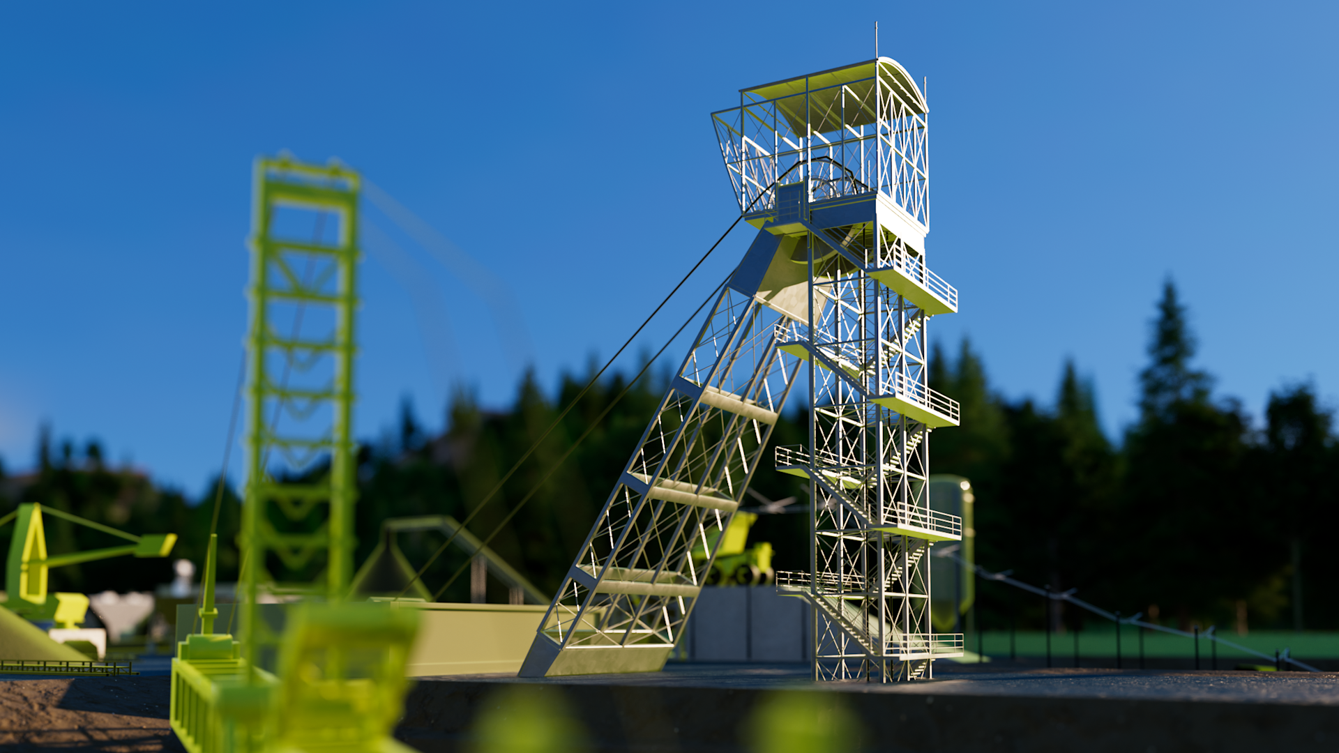A 3D environment symbolizing mining and raw materials. A 3D environment symbolizing mining and raw materials.