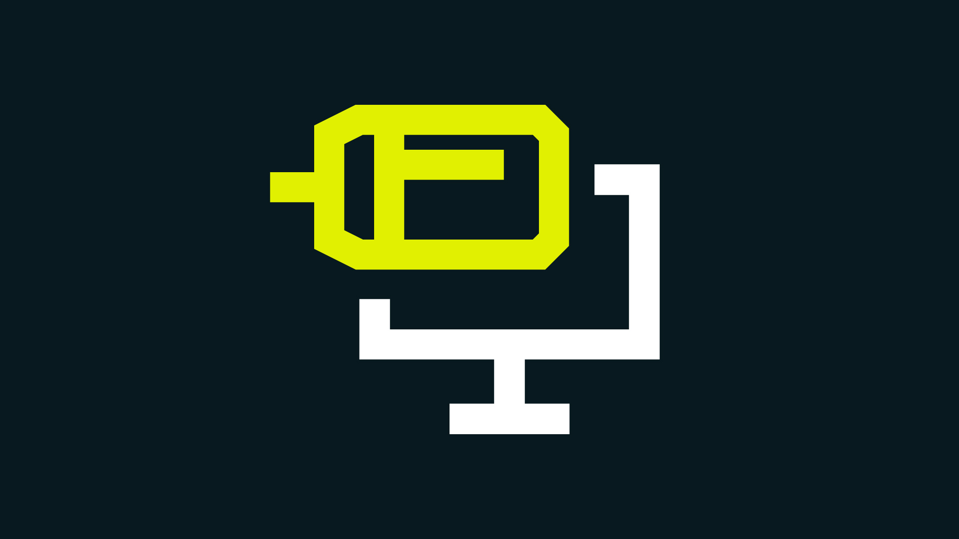 Computer screen with motor icon