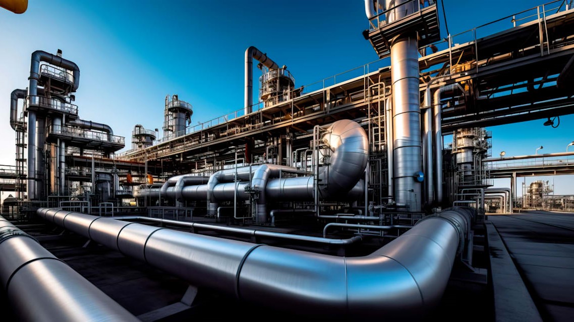 pipelines at an oil and gas refinery pipelines at an oil and gas refinery