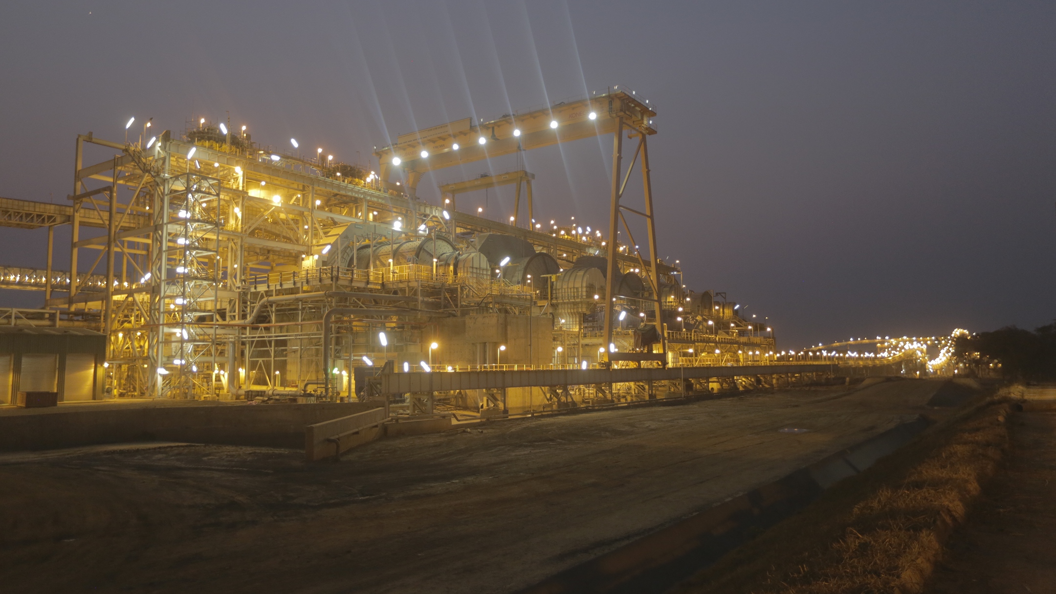 Sentinel copper mine at night Sentinel copper mine at night