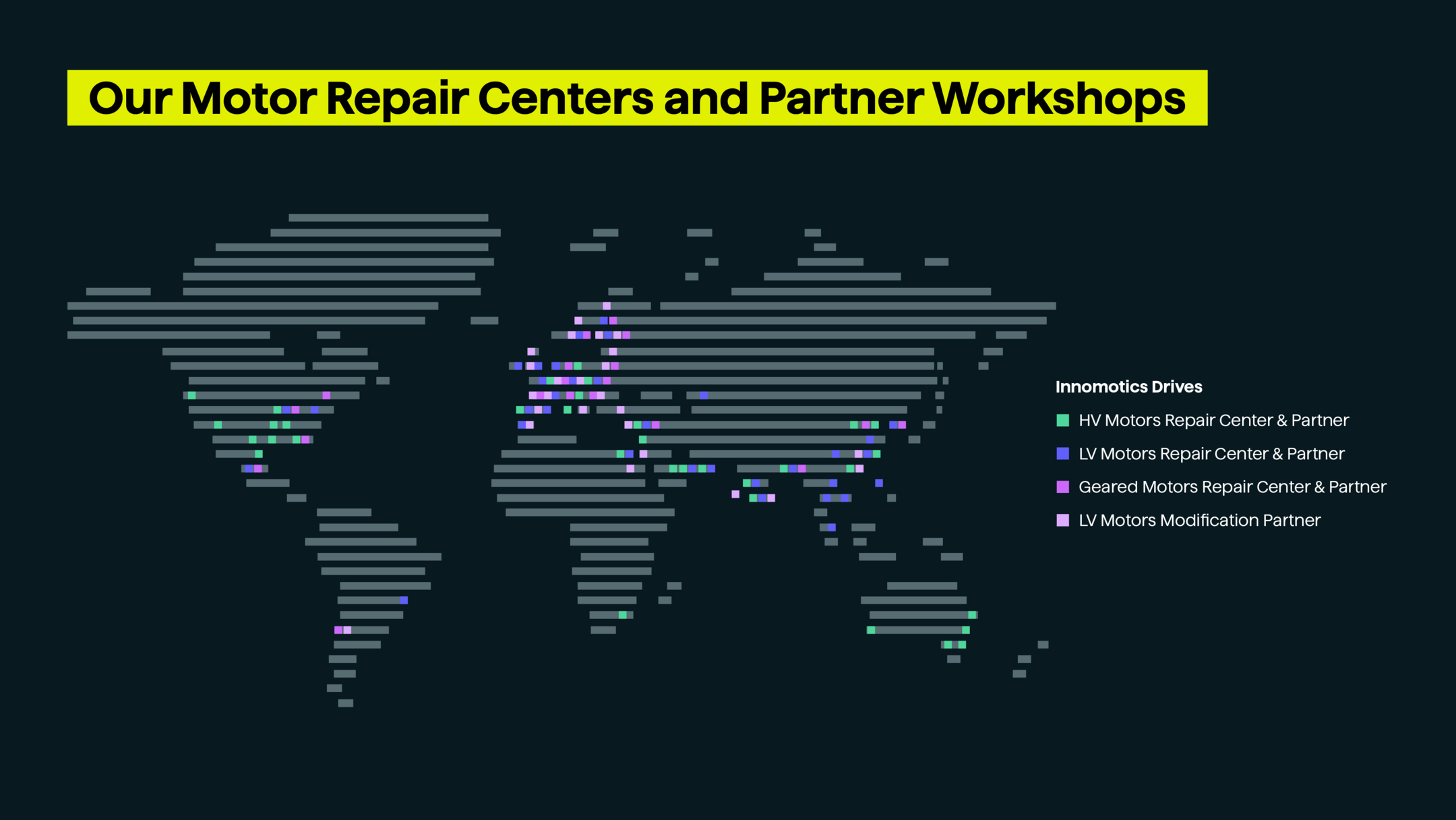 world map showing all the locations for motor repair services world map showing all the locations for motor repair services